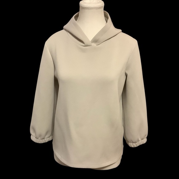 Yest Tops - YEST THE NETHERLANDS CREAM 3/4 LENGTH SLEEVE PULLOVER HOODIE/ SWEATSHIRT/ SIZE 2
